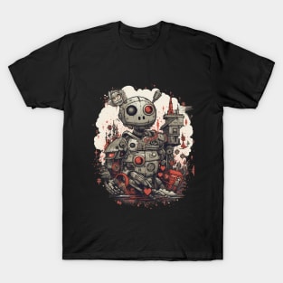 Comic-Style: AI Cyborg Robot Skull and the Apocalypse T-Shirt